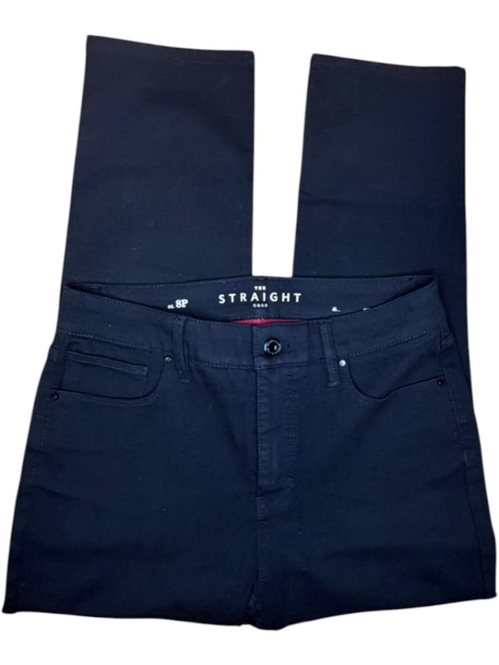 White House Black Market Black High Rise Straight Crop Jeans-Size 8P